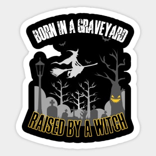 Born in a graveyard, raised by a witch Sticker